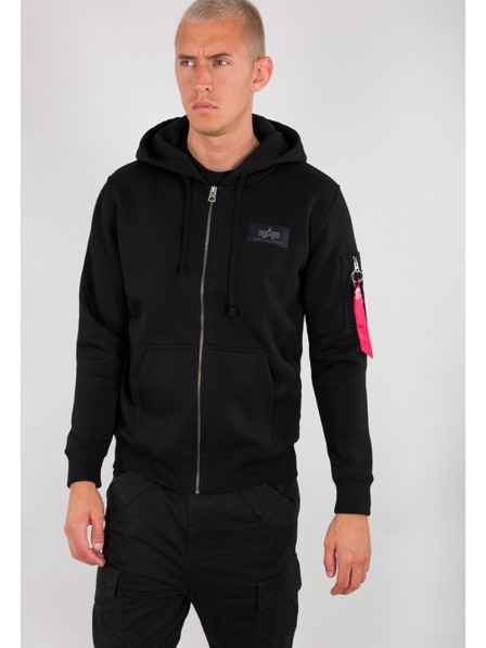 Alpha Industries Pánska čierna mikina Alpha Industries Back Print Zip hoodie Black