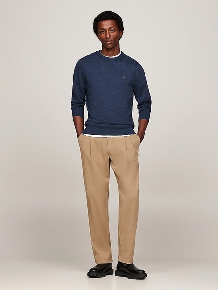 Tommy Hilfiger Pánsky modrý sveter Aegean Sea Heather Tommy Hilfiger