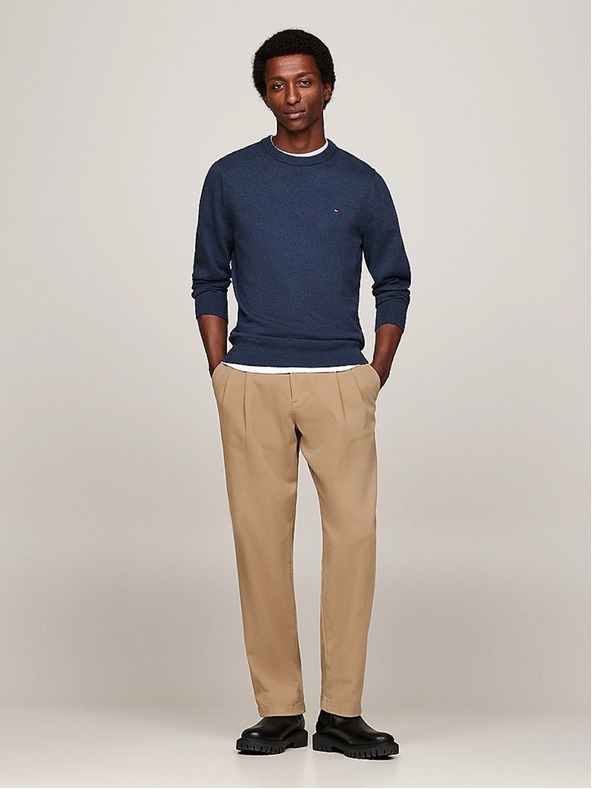 Tommy Hilfiger Pánsky modrý sveter Aegean Sea Heather Tommy Hilfiger