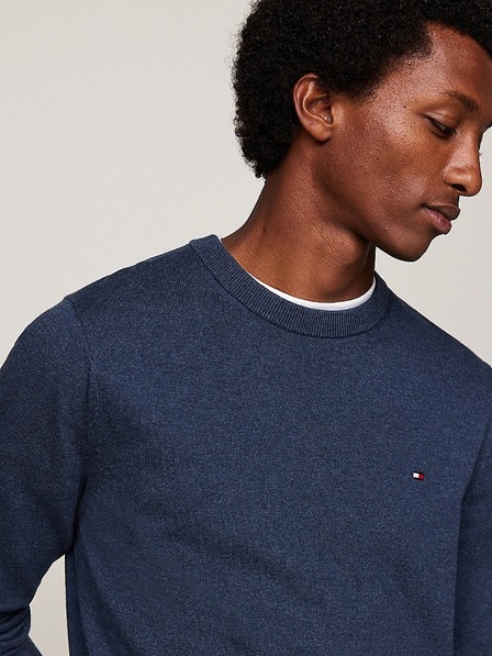 Tommy Hilfiger Pánsky modrý sveter Aegean Sea Heather Tommy Hilfiger