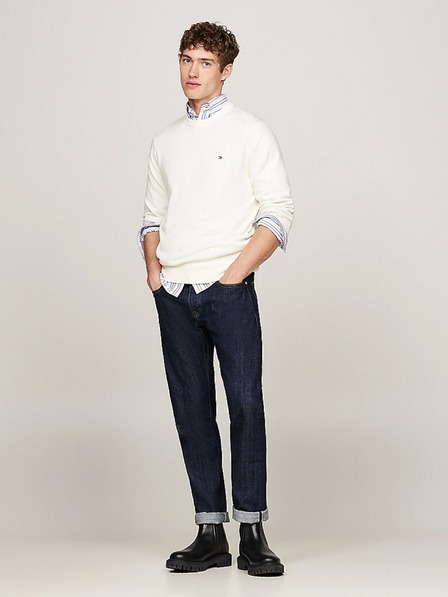 Tommy Hilfiger Pánsky biely sveter Ivory Tommy Hilfiger