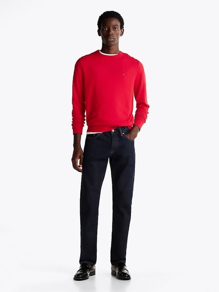Tommy Hilfiger Pánsky červený sveter Primary Red Tommy Hilfiger