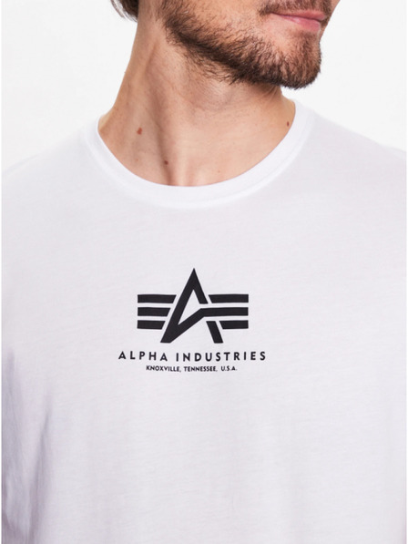 Alpha Industries Pánske biele základné tričko Alpha Industries White