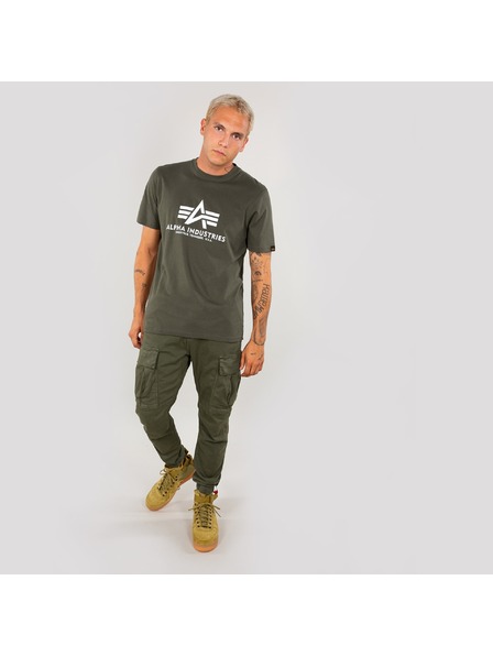 Alpha Industries Pánske zelené základné tričko Alpha Industries Dark Olive