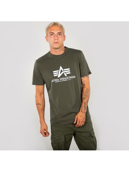Alpha Industries Pánske zelené základné tričko Alpha Industries Dark Olive