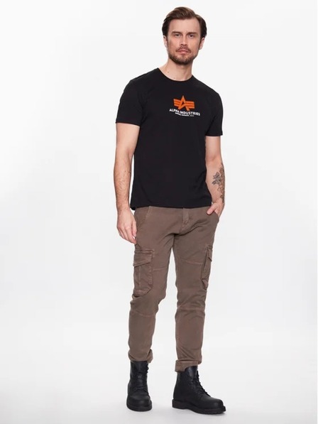 Alpha Industries Pánske čierne tričko Alpha Industries Basic Rubber Black