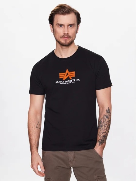 Alpha Industries Pánske čierne tričko Alpha Industries Basic Rubber Black