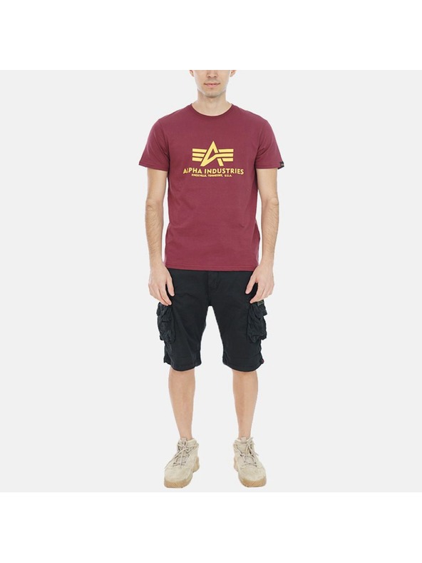 Alpha Industries Pánske červené základné tričko Alpha Industries