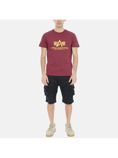 Alpha Industries Pánske červené základné tričko Alpha Industries