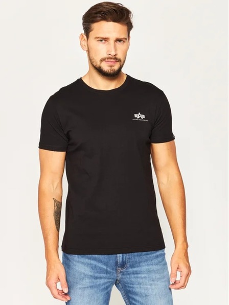 Alpha Industries Pánske čierne tričko Basic Small Logo Alpha Industries