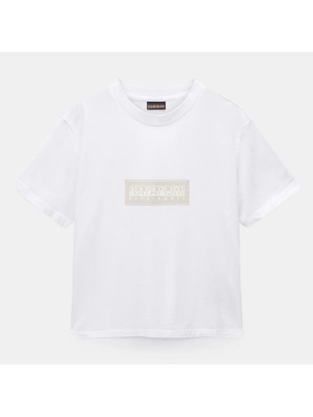 Napapijri Pánske biele tričko Napapijri S-Box Logo
