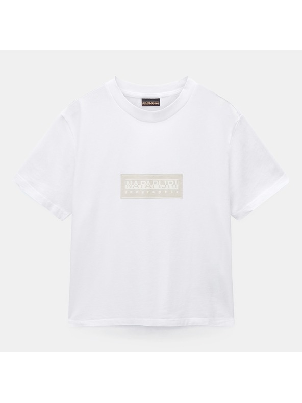Napapijri Pánske biele tričko Napapijri S-Box Logo
