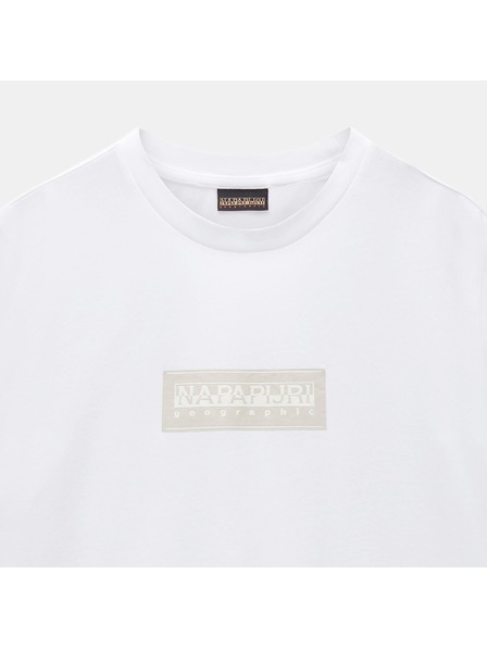Napapijri Pánske biele tričko Napapijri S-Box Logo