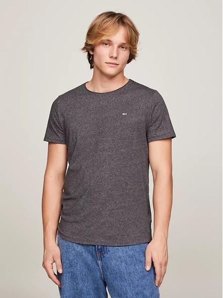 Tommy Jeans Pánske tmavosivé tričko Tommy Jeans Classic Slim Fit T-Shirt BDS Black