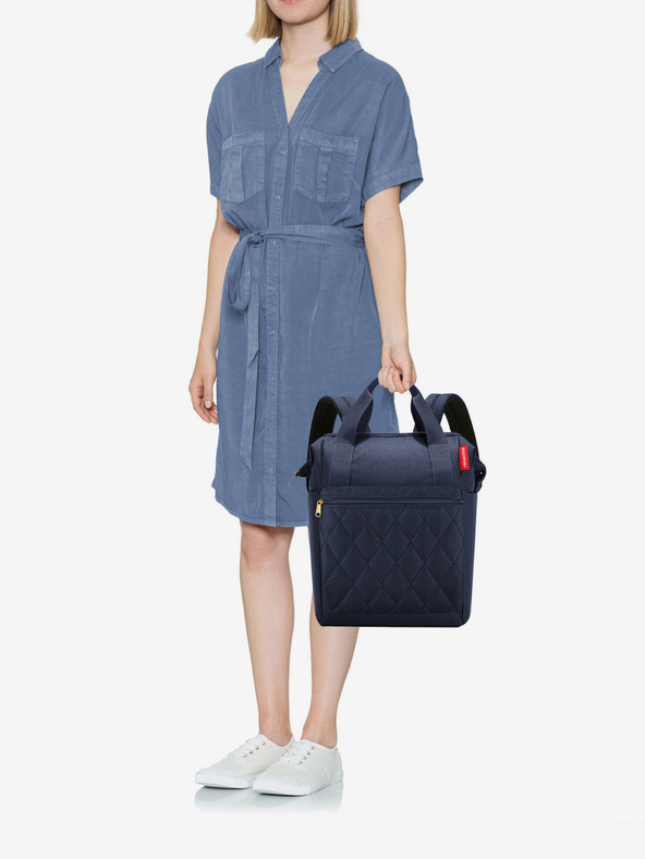 Reisenthel Tmavomodrý dámsky batoh Reisenthel Allrounder R Rhombus Midnight Gold