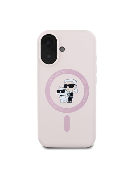 Karl Lagerfeld Karl Lagerfeld Liquid Silicone Karl and Choupette MagSafe Zadný kryt pre iPhone 16 Pink