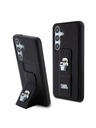 Karl Lagerfeld Karl Lagerfeld Saffiano Grip Stand Metal Logo Zadný kryt pre Samsung Galaxy S24 Black