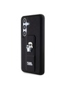Karl Lagerfeld Karl Lagerfeld Saffiano Grip Stand Metal Logo Zadný kryt pre Samsung Galaxy S24 Black