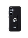 Karl Lagerfeld Karl Lagerfeld Saffiano Grip Stand Metal Logo Zadný kryt pre Samsung Galaxy S24 Black