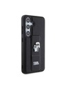 Karl Lagerfeld Karl Lagerfeld Saffiano Grip Stand Metal Logo Zadný kryt pre Samsung Galaxy S24 Black