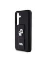 Karl Lagerfeld Karl Lagerfeld Saffiano Grip Stand Metal Logo Zadný kryt pre Samsung Galaxy S24 Black