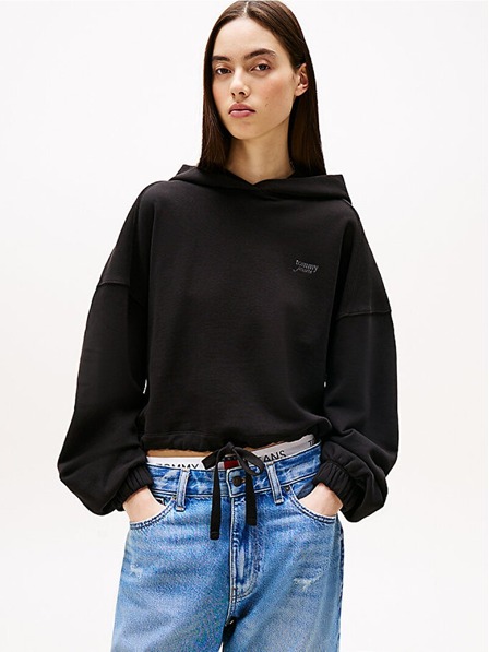 Tommy Jeans Dámska čierna mikina Crop 20314 Tommy jeans
