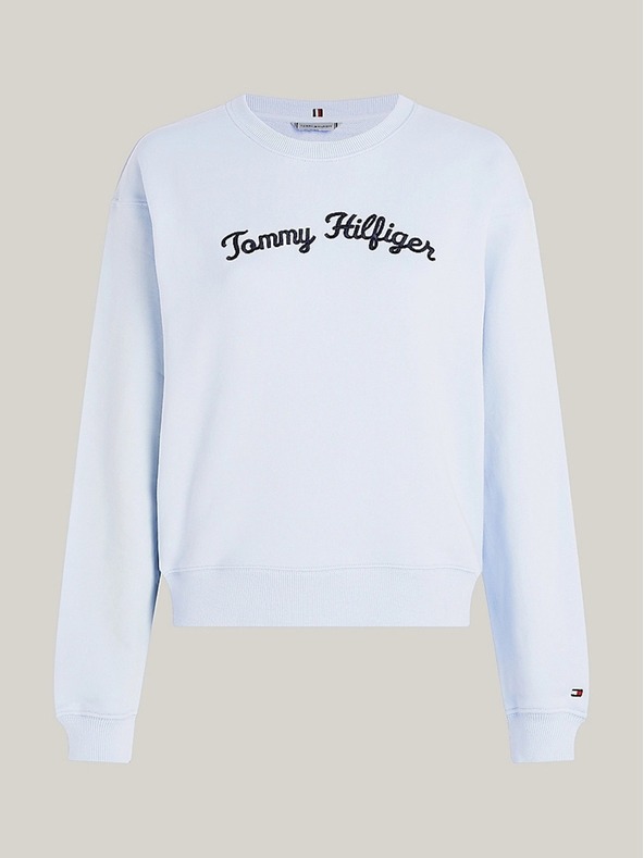 Tommy Hilfiger Dámsky svetlo modrý vintage sveter Tommy Hilfiger