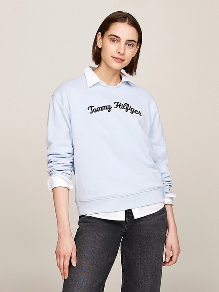Tommy Hilfiger Dámsky svetlo modrý vintage sveter Tommy Hilfiger