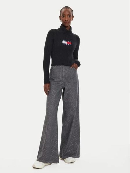 Tommy Hilfiger Dámsky čierny slim sveter s vlnou Tommy Hilfiger