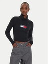 Tommy Hilfiger Dámsky čierny slim sveter s vlnou Tommy Hilfiger
