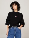 Tommy Jeans Dámsky čierny sveter Tommy Jeans Badge Rib-Knit Black