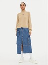 Tommy Jeans Dámsky béžový sveter Tommy Jeans Badge Rib-Knit Gentle Gold