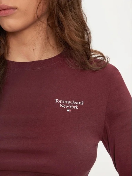 Tommy Jeans Dámske bordové tričko Tommy Jeans Deep Rouge