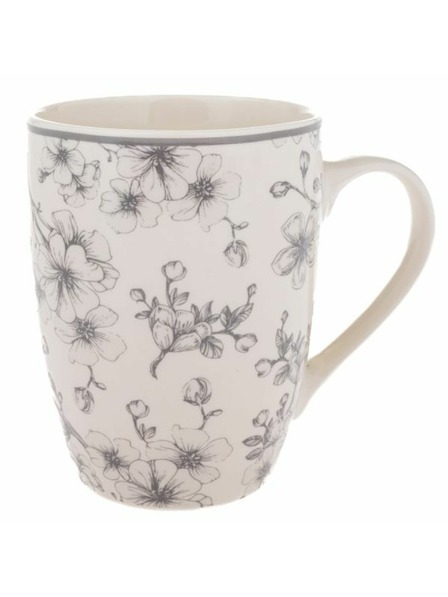 Casa de Engel Keramický hrnček 300ml - sivé kvety, 6/36