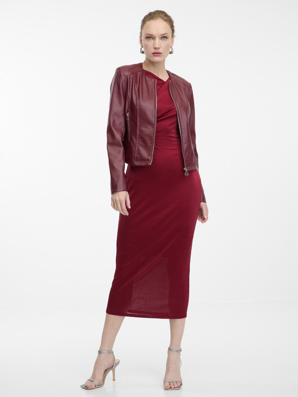 Orsay Vínová dámska koženková bunda ORSAY