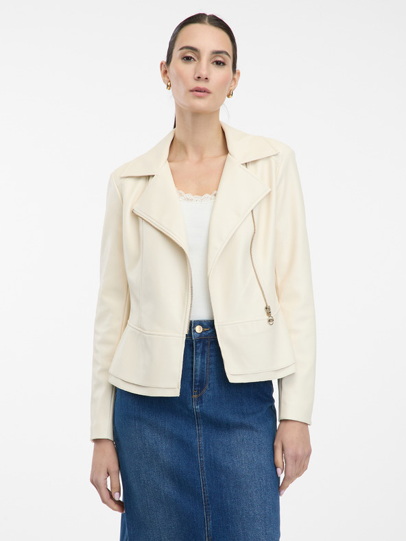 Orsay Krémová dámska koženková bunda ORSAY