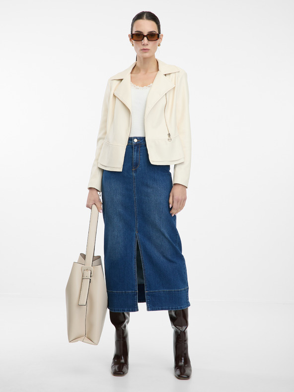 Orsay Krémová dámska koženková bunda ORSAY