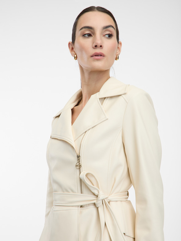 Orsay Krémová dámska koženková bunda ORSAY