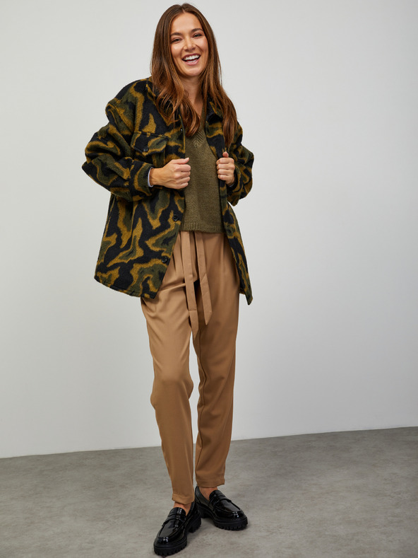 ZOOT.lab Béžové dámske skrátené nohavice so zaväzovaním ZOOT.lab Alyza