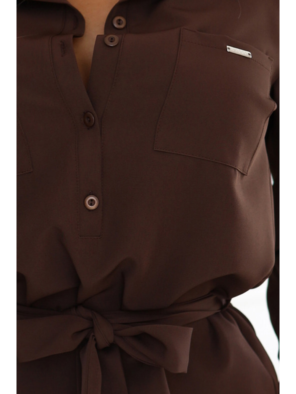 numoco CAMILLE Košeľové šaty s vreckami a zaväzovaním