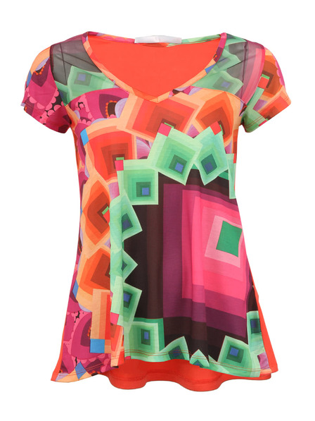 Desigual Voľné tričko Desigual Yury s červenými chrbtami