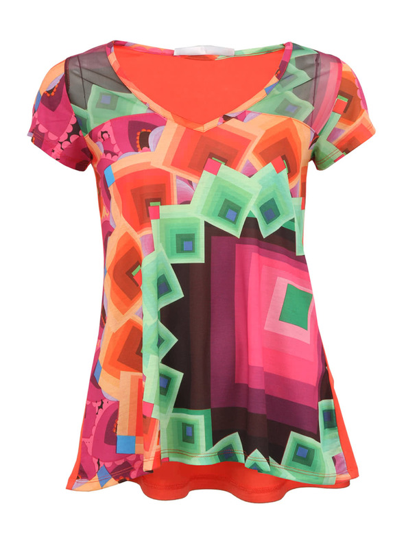 Desigual Voľné tričko Desigual Yury s červenými chrbtami