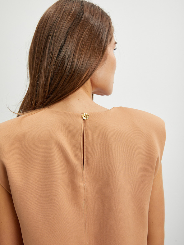 SIMPO Béžové dámske šaty Simpo Wide