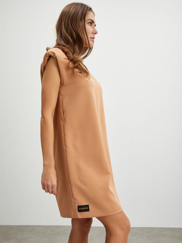 SIMPO Béžové dámske šaty Simpo Wide