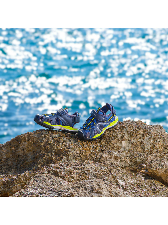 Geox Modré chlapčenské sandále Geox Borealis