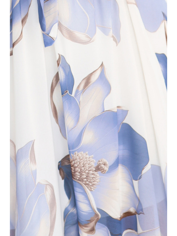 numoco Romantické šaty s preklápaným výstrihom a vzdušnými rukávmi