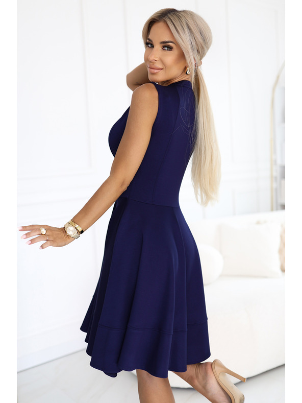 numoco Exkluzívne šaty s rozšíreným spodným dielom a zlatým zipsom