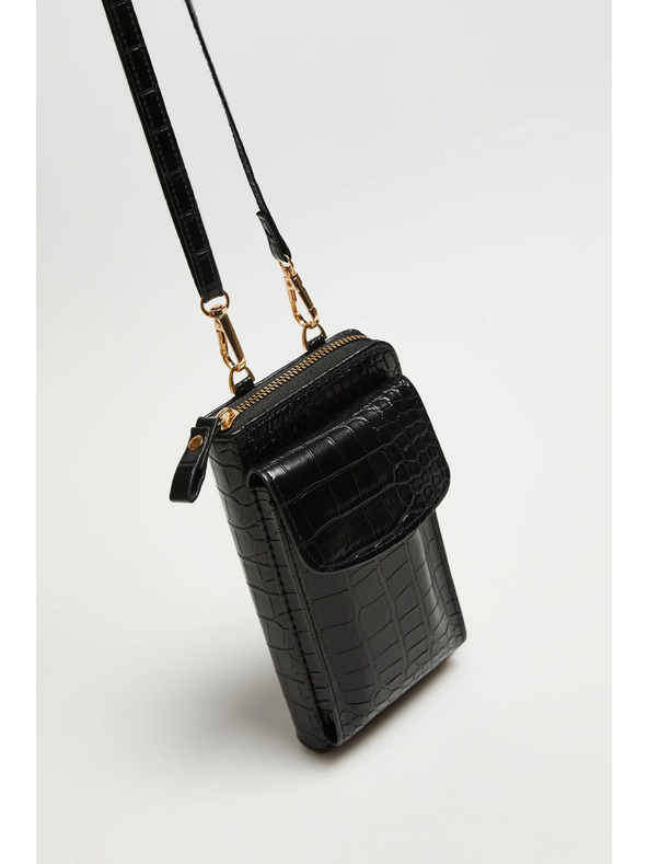 Moodo Čierny obal na telefón cez rameno