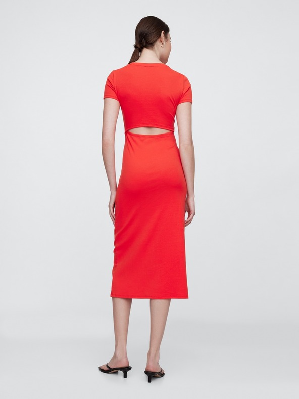 GAP Úpletové midi šaty s výrezmi GAP