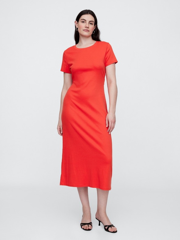 GAP Úpletové midi šaty s výrezmi GAP